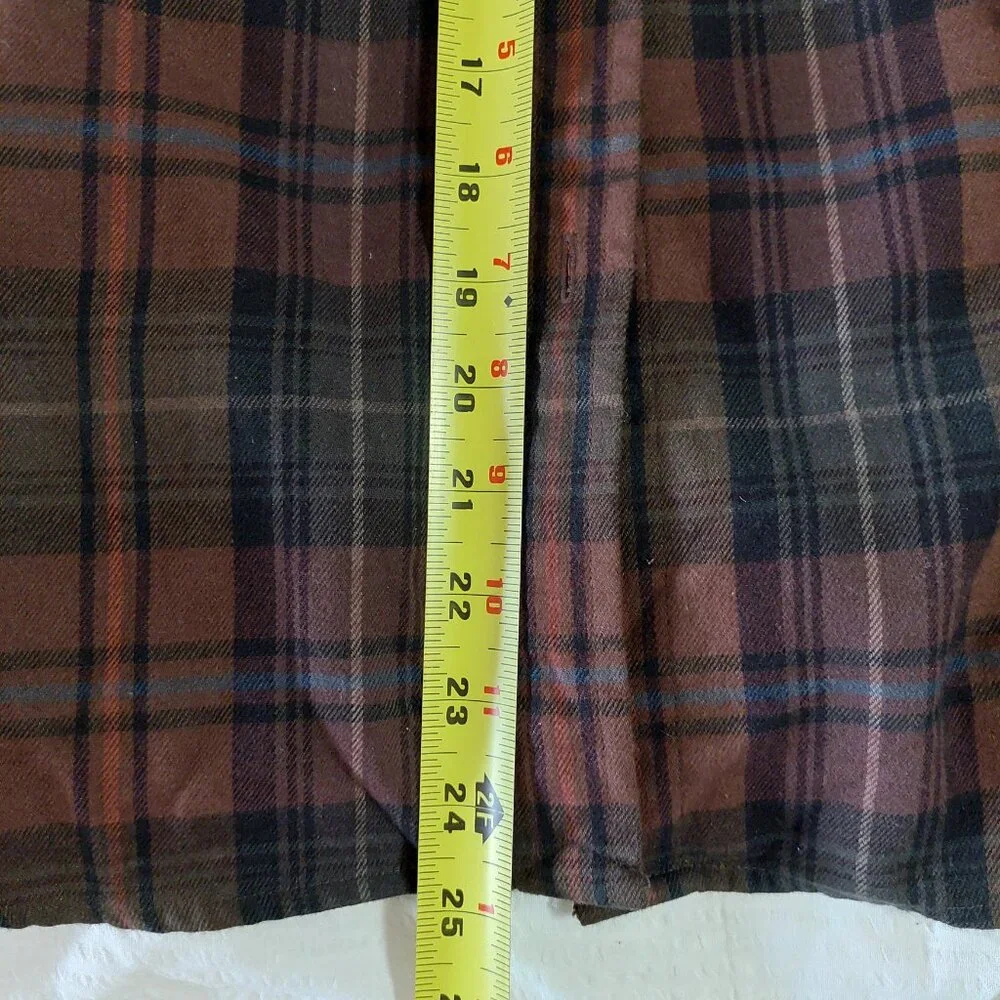 Lauren Ralph Lauren Women's M Plaid Flannel Button-up Shirt Brown 100% Cotton - Picture 8 of 8